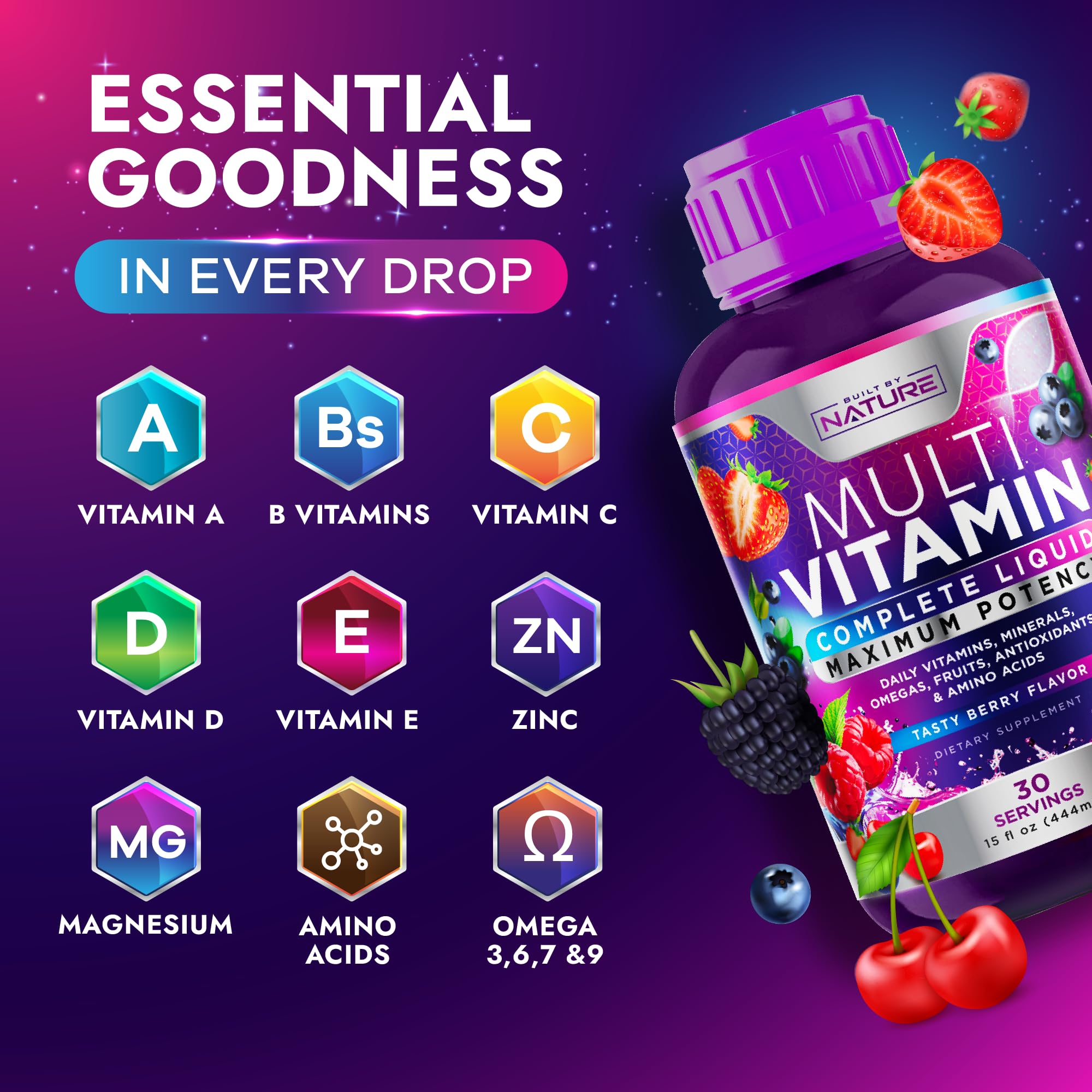 Vegan, Non-GMO, Gluten Free and Sugar Free icons