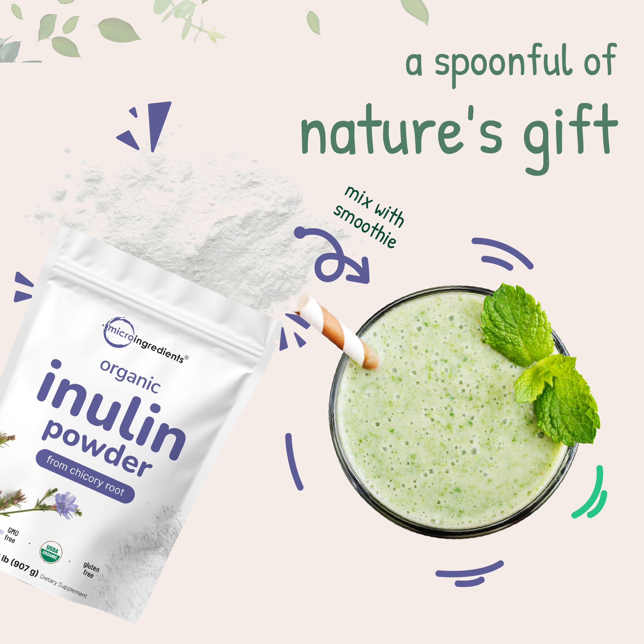Label highlighting vegan, non-GMO, and clean ingredients