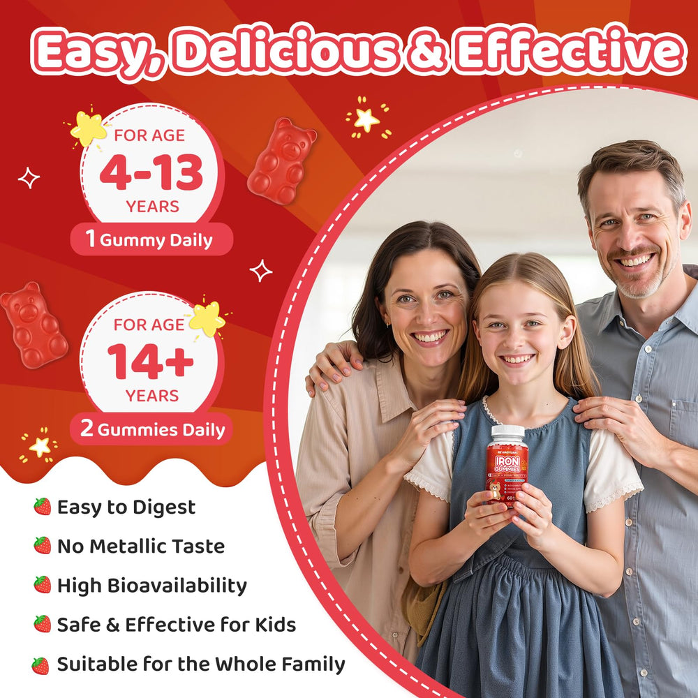 Vegan non-GMO iron gummies for kids