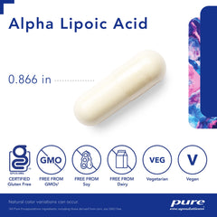 Vegan and Non-GMO label for alpha-lipoic acid supplement