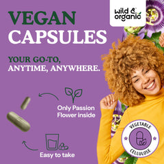 Plant-based vegan, non-GMO passion flower capsules