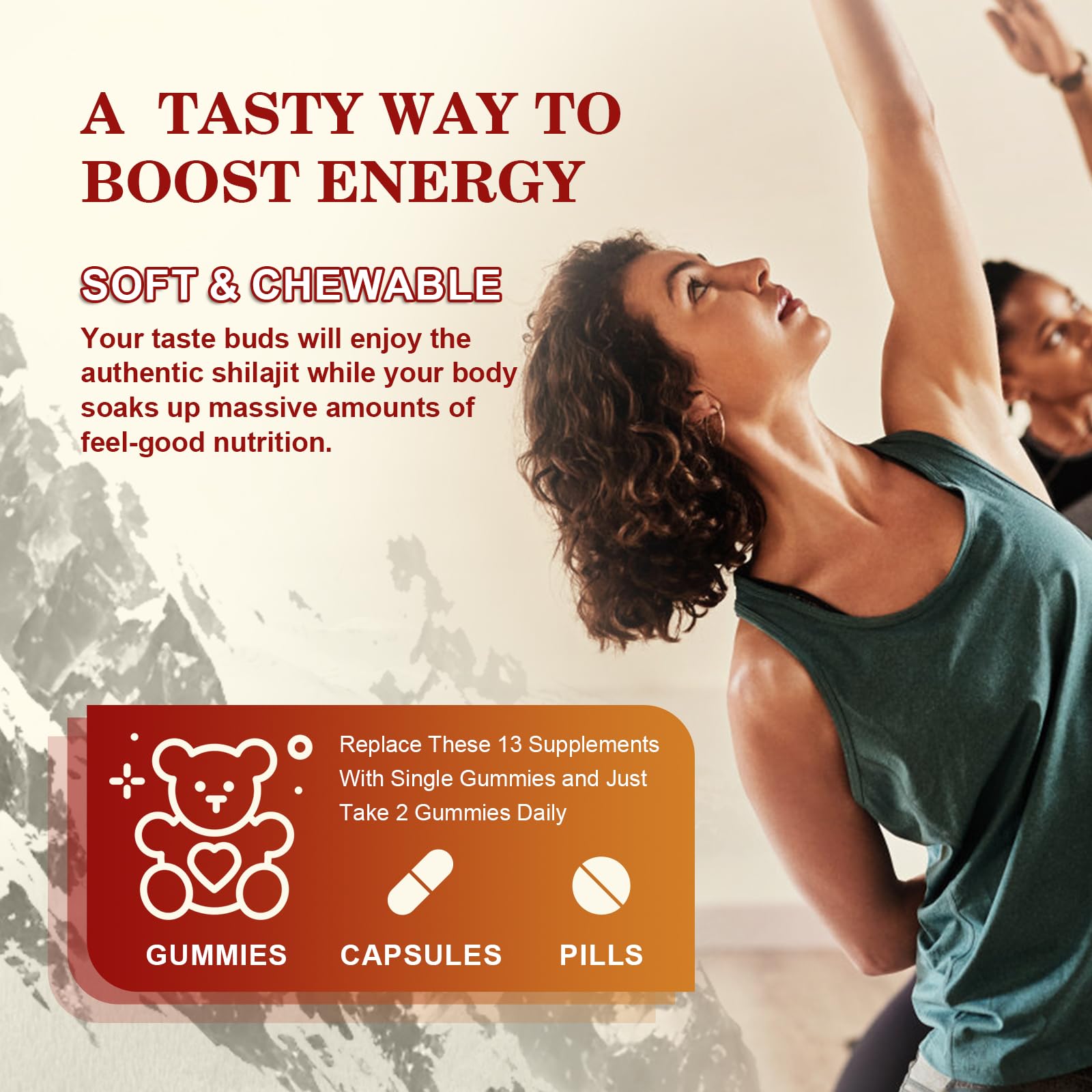 Vegan and non-GMO Shilajit gummies packaging