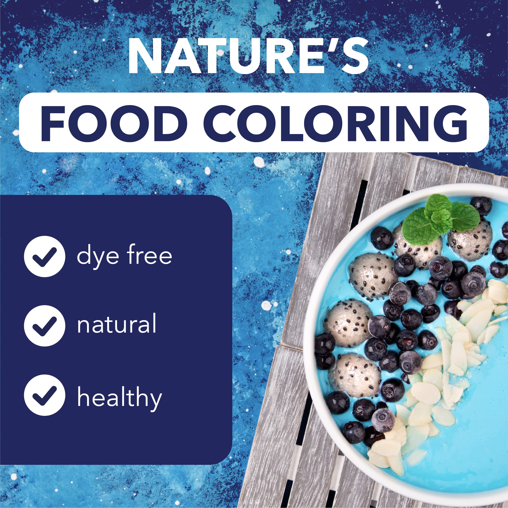 Vegan and Non-GMO blue spirulina powder label