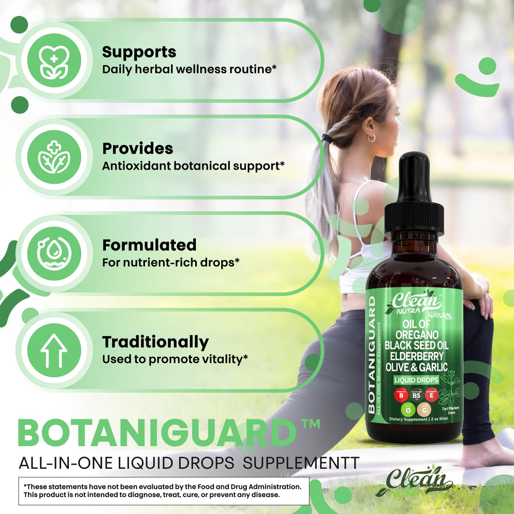 Vegan non-GMO wellness formula liquid drops packaging