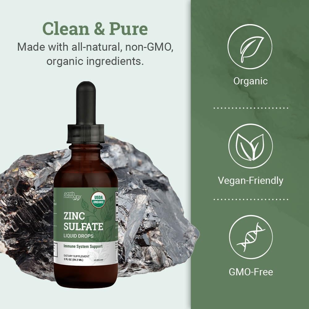 Vegan non-GMO zinc liquid ingredients panel