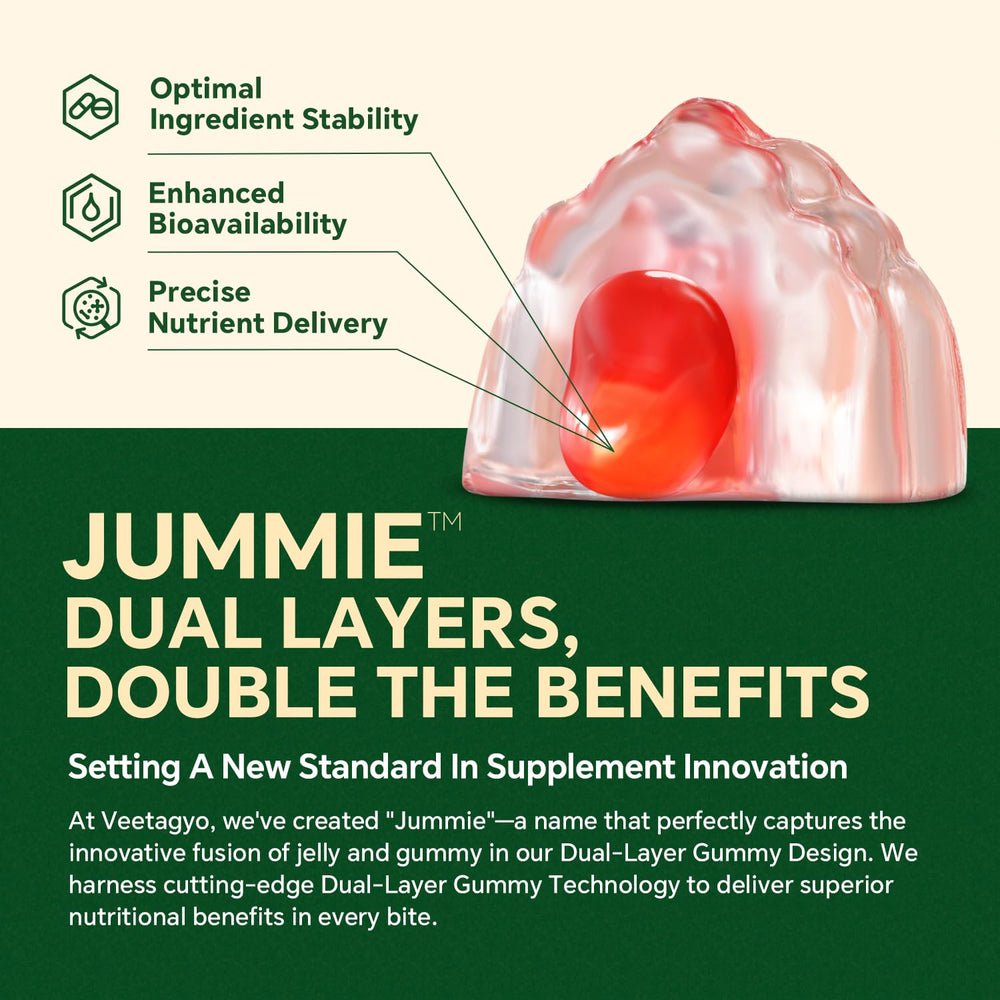 Dual-layer gummy cross-section showing inner jelly and outer layer