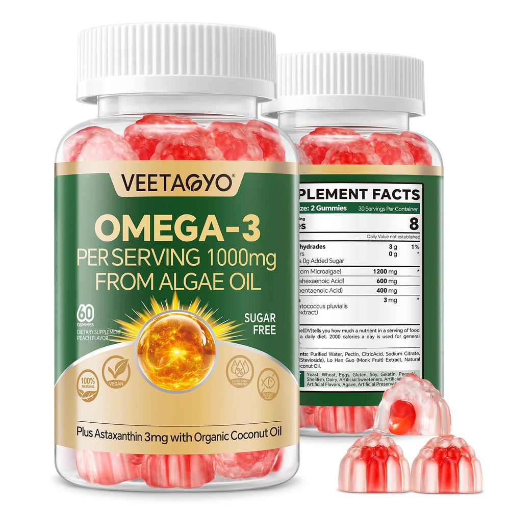 Vegan Omega-3 Gummies 1200mg dual-layer packaging