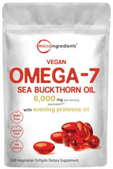 Vegan Omega-7 Sea Buckthorn Oil 6000mg with 240 veggie softgels – hero image