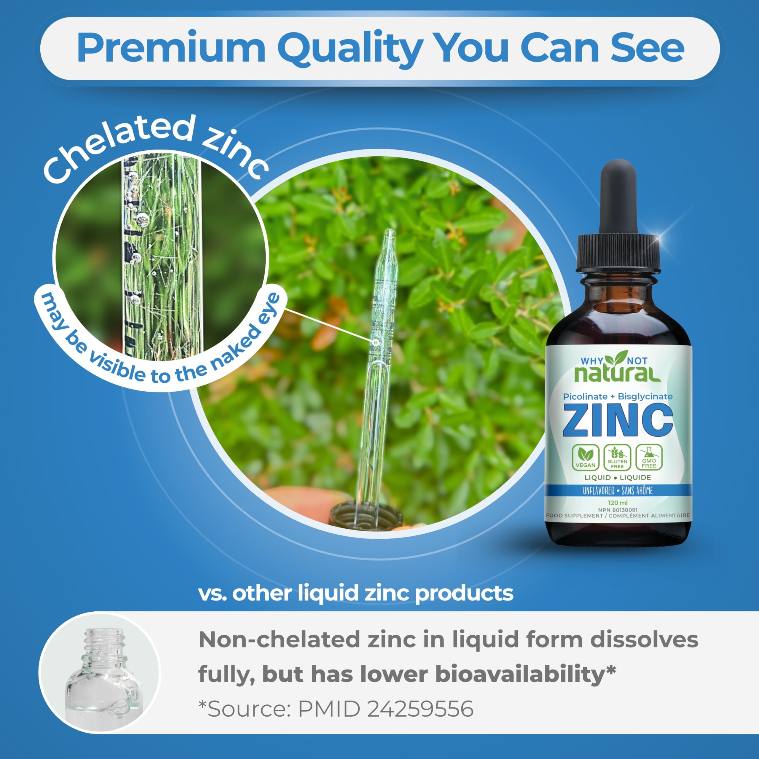 Vegan Organic Zinc Drops label and packaging