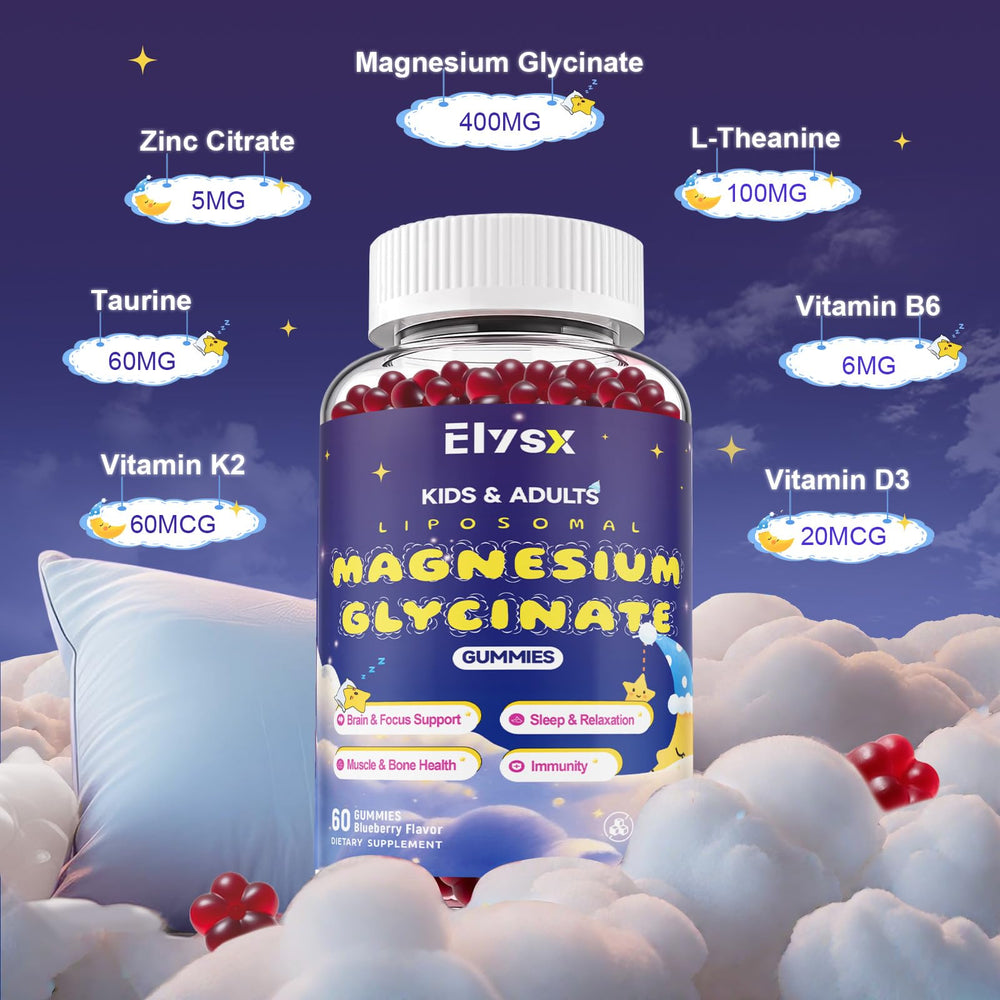 Sugar-free, vegan, pectin-based magnesium glycinate gummies packaging