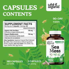 Vegan plant-based sea moss capsules