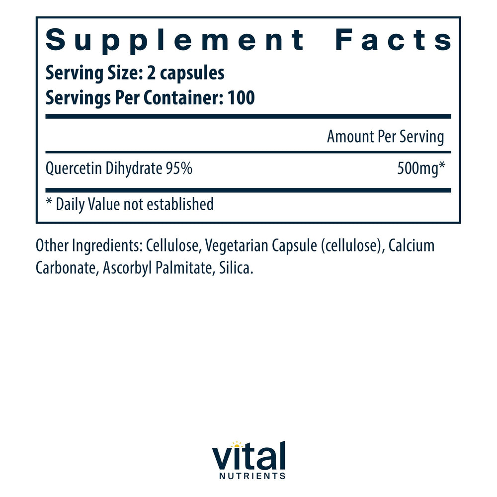 Vegan quercetin with bioflavonoids label