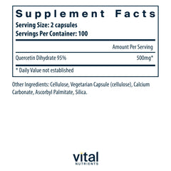 Vegan quercetin with bioflavonoids label