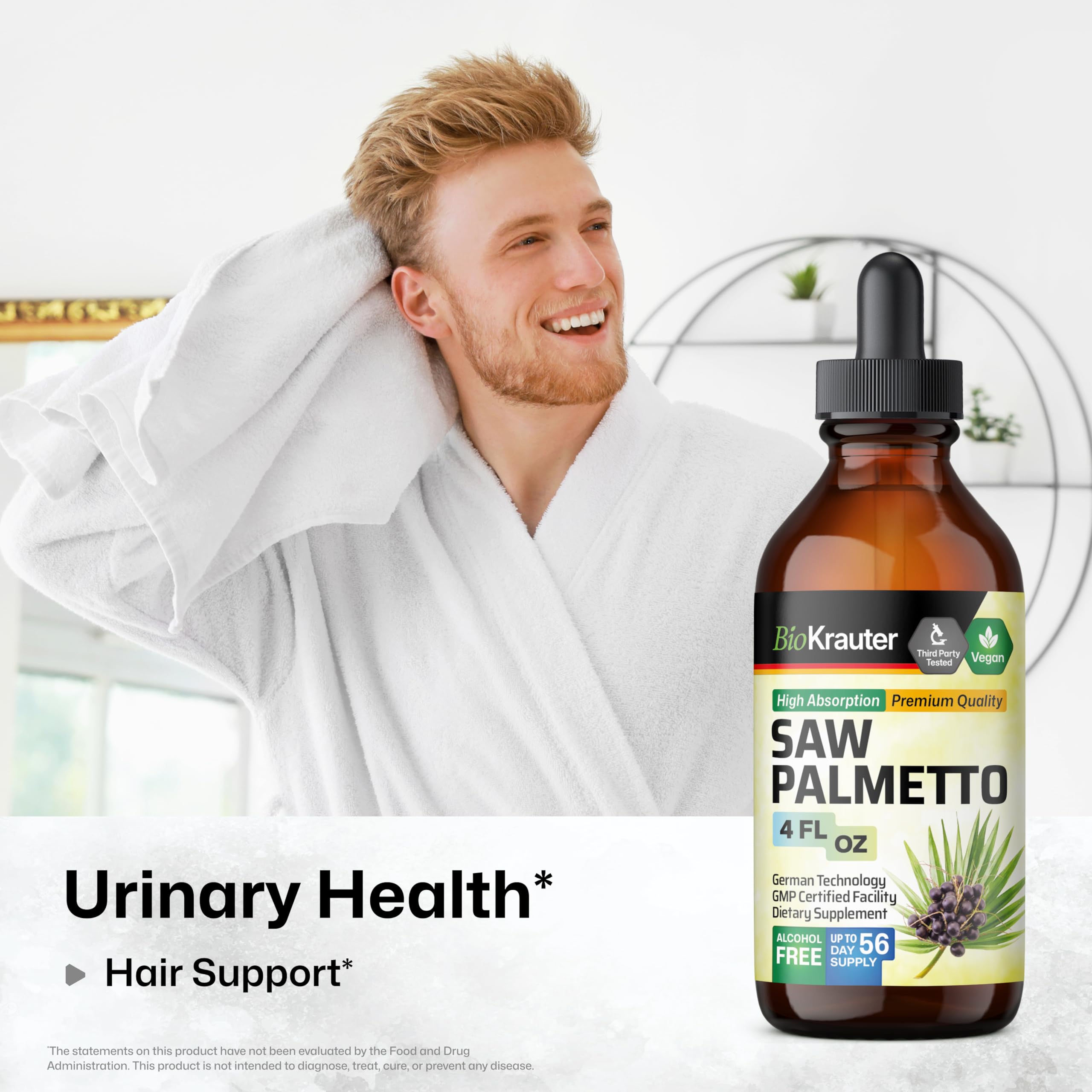 Vegan saw palmetto tincture supporting urinary health