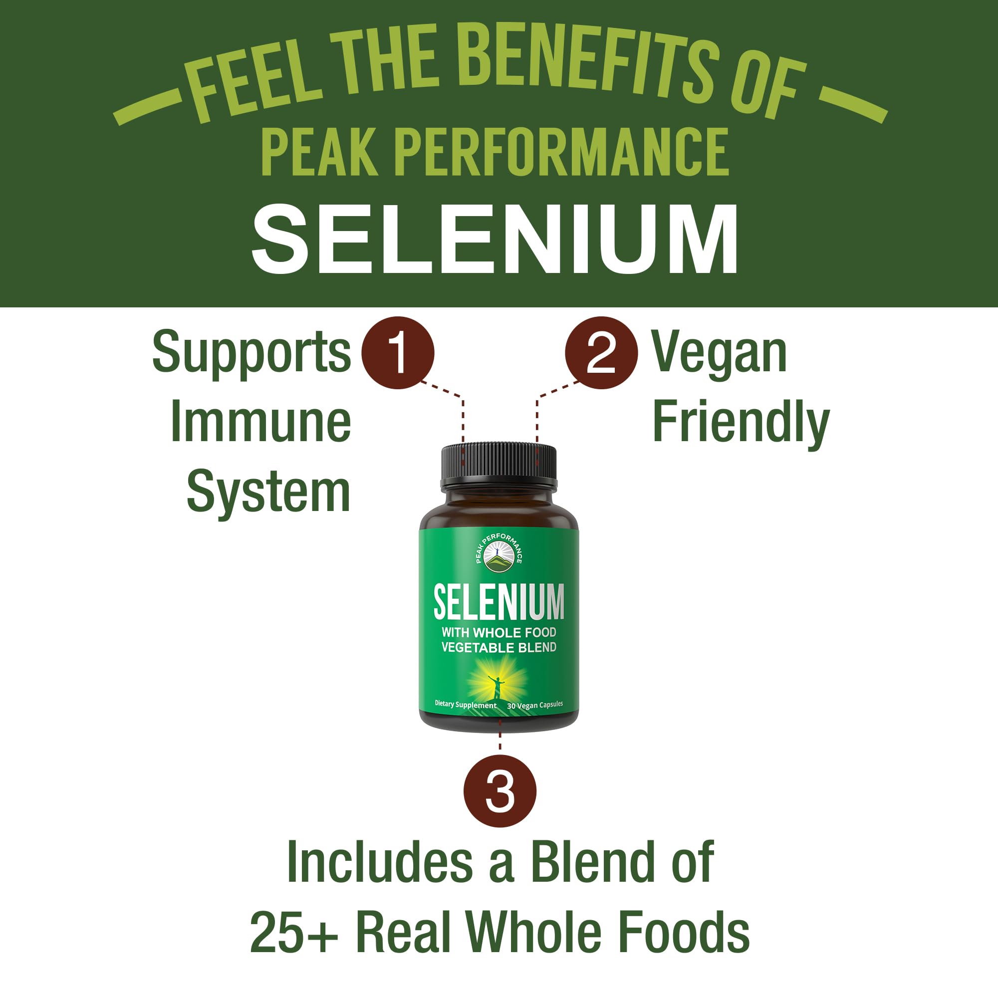 Vegan selenium capsules for immune support and thyroid health