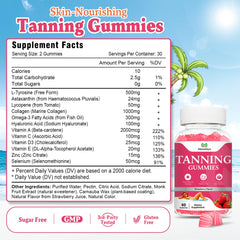 Vegan sugar-free strawberry-flavored tanning gummies