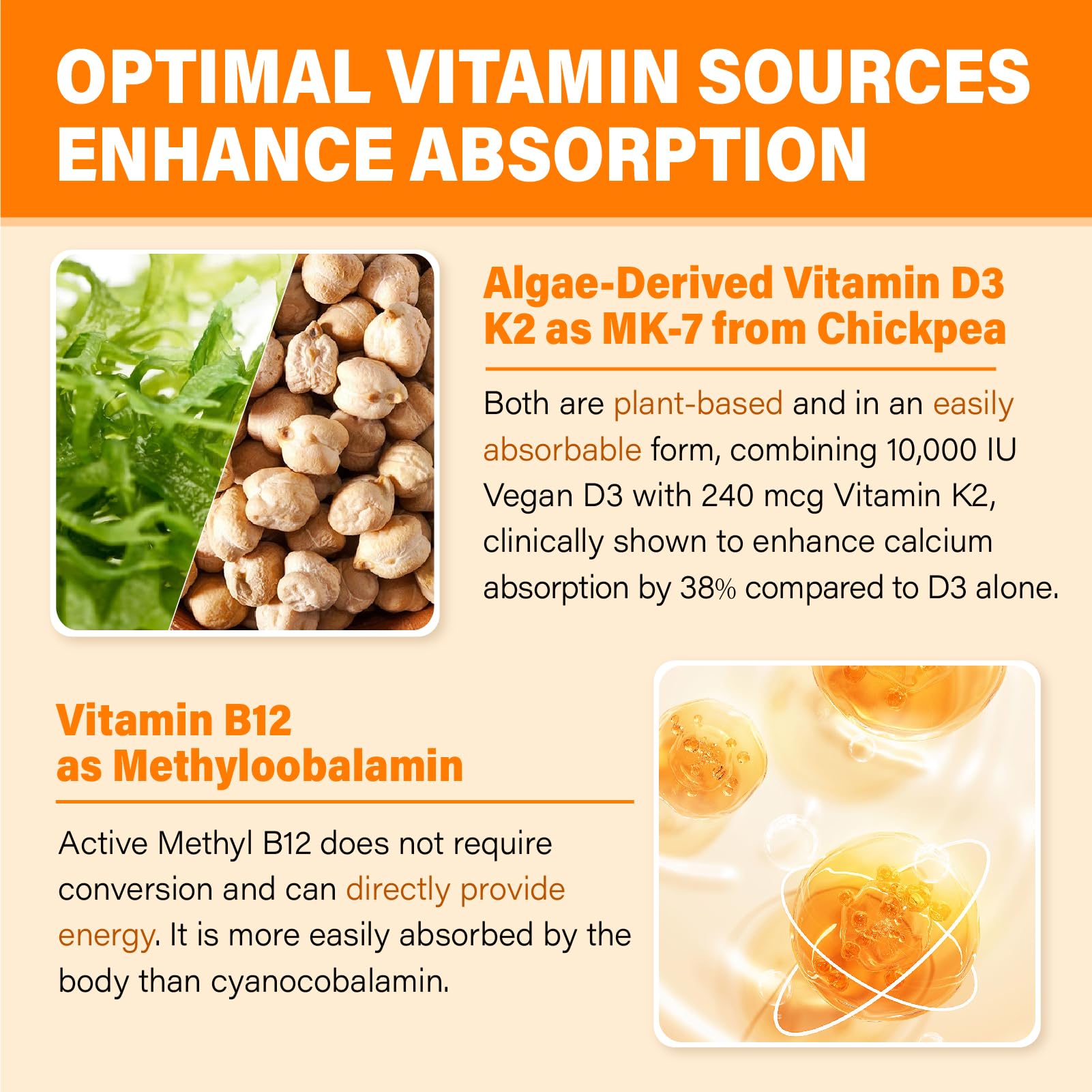 Vegan sugar-free Vitamin D3 K2 gummies with minerals ingredients