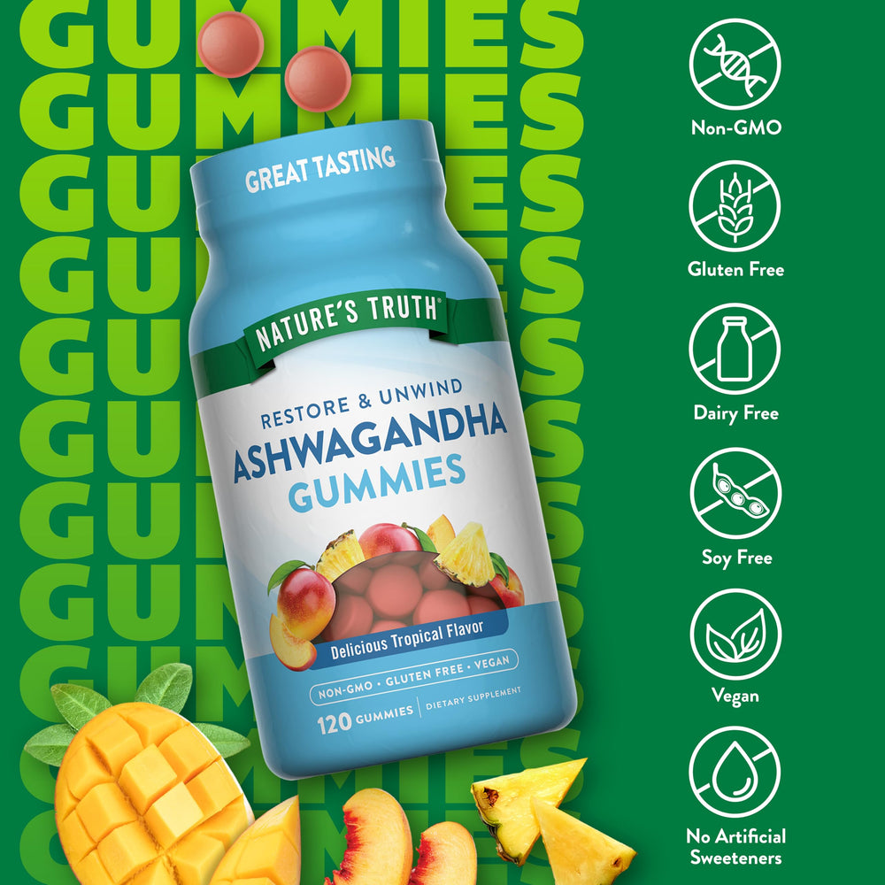 Vegan, tropical-flavored Ashwagandha gummies