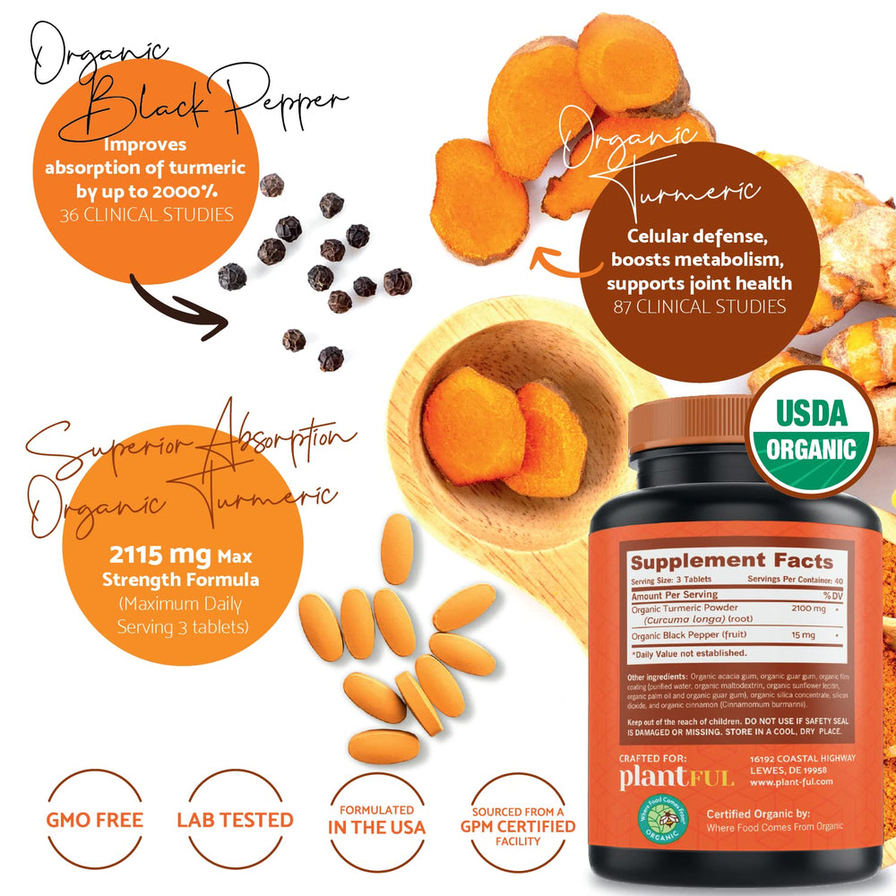 Vegan turmeric tablets