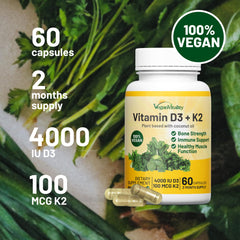Vegan and cruelty-free Vitamin D3 K2 label