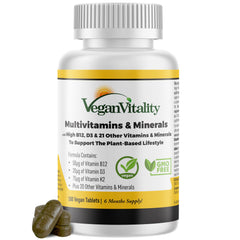 Vegan Vitality multivitamins for women and men – 180 tablets, 6 months