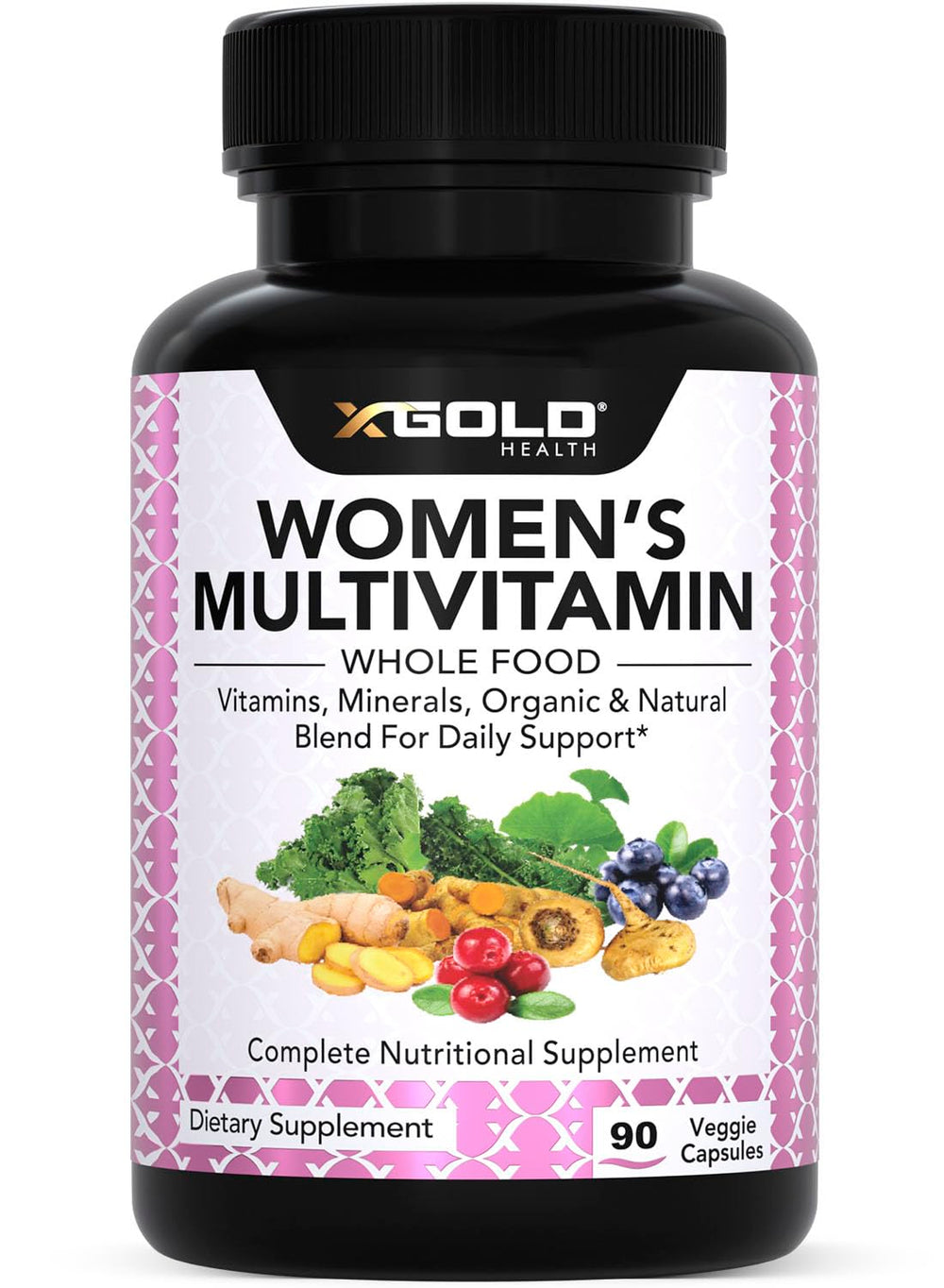 Vegan Women's Daily Multivitamin 50+ bottle with 90 capsules