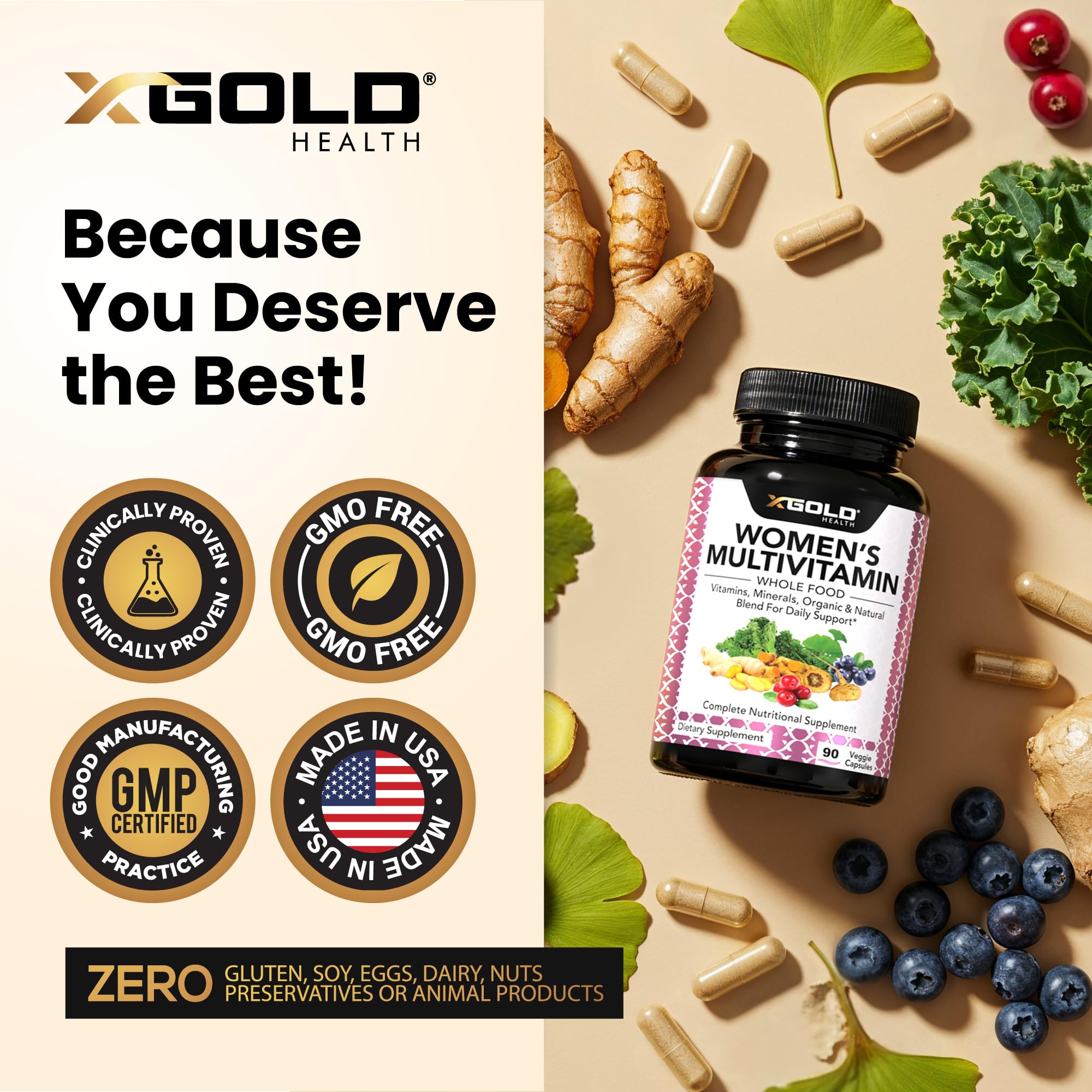 Vitamin and mineral icons representing energy and immunity support