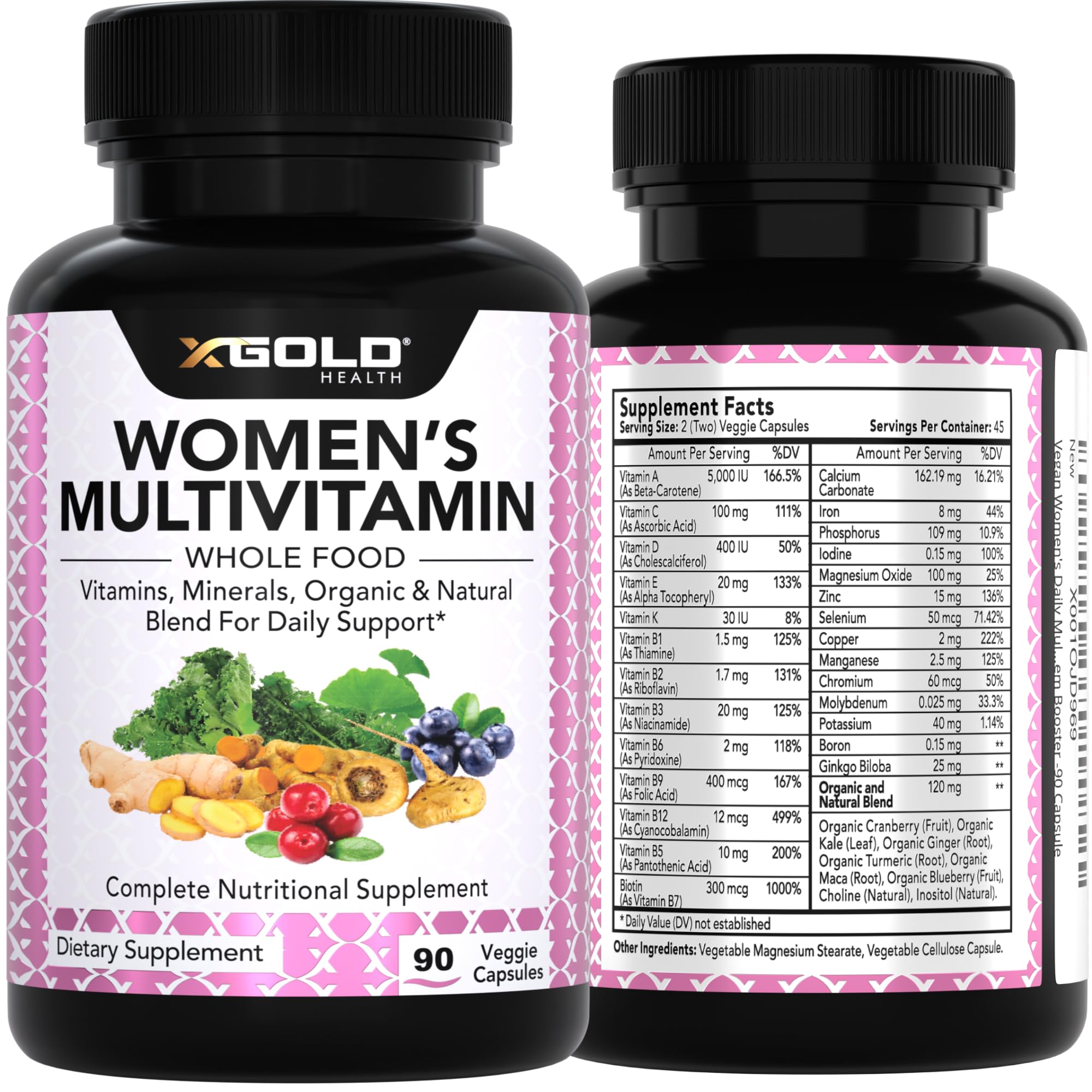 90-capsule bottle on a white background