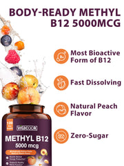 Vegan zero sugar peach-flavored B12 tablets