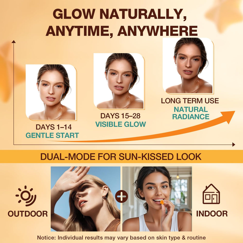 Vegan sugar-free tanning gummies 60 count packaging