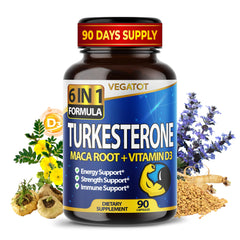 Vegatot 6 in 1 Turkesterone bottle on white background
