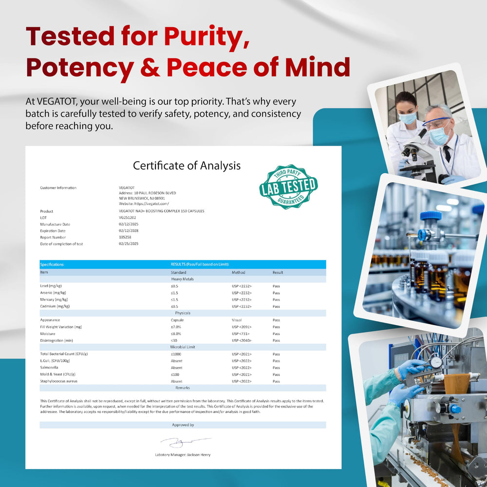 Green Tea included in VEGATOT NAD+ Boosting Complex