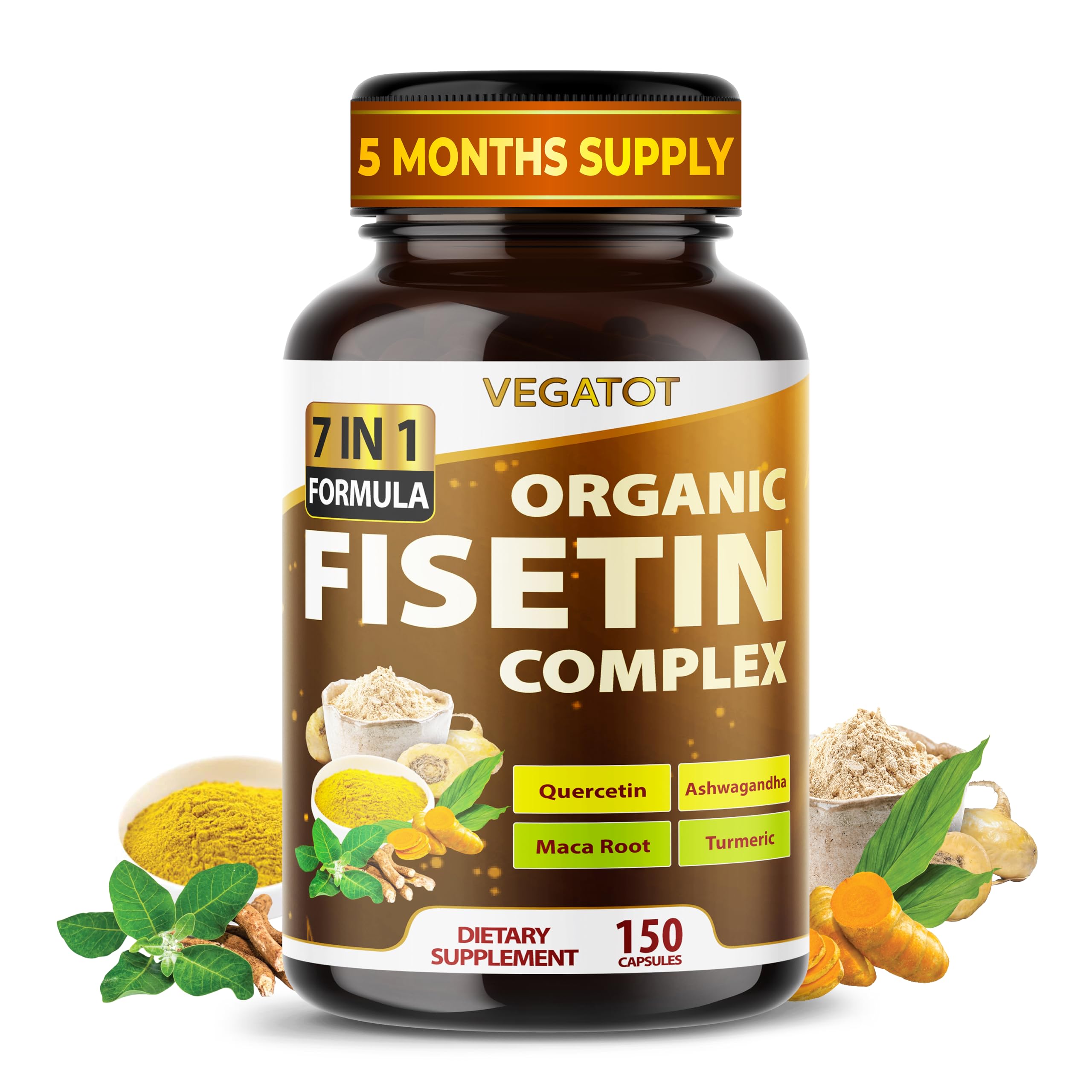 VEGATOT Fisetin Complex 7-in-1 bottle front