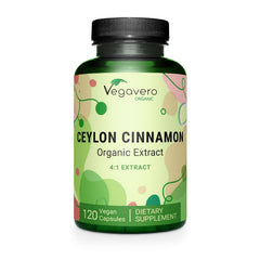 Vegavero Organic Ceylon Cinnamon bottle and packaging