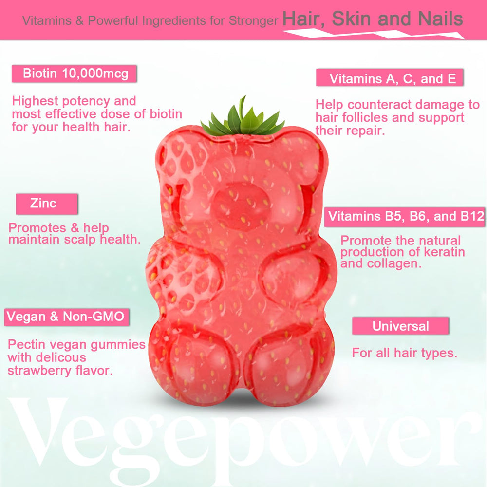 Vegan, plant-based Biotin gummies ingredients list