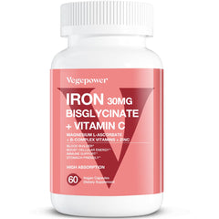 Vegepower Iron Bisglycinate bottle front view