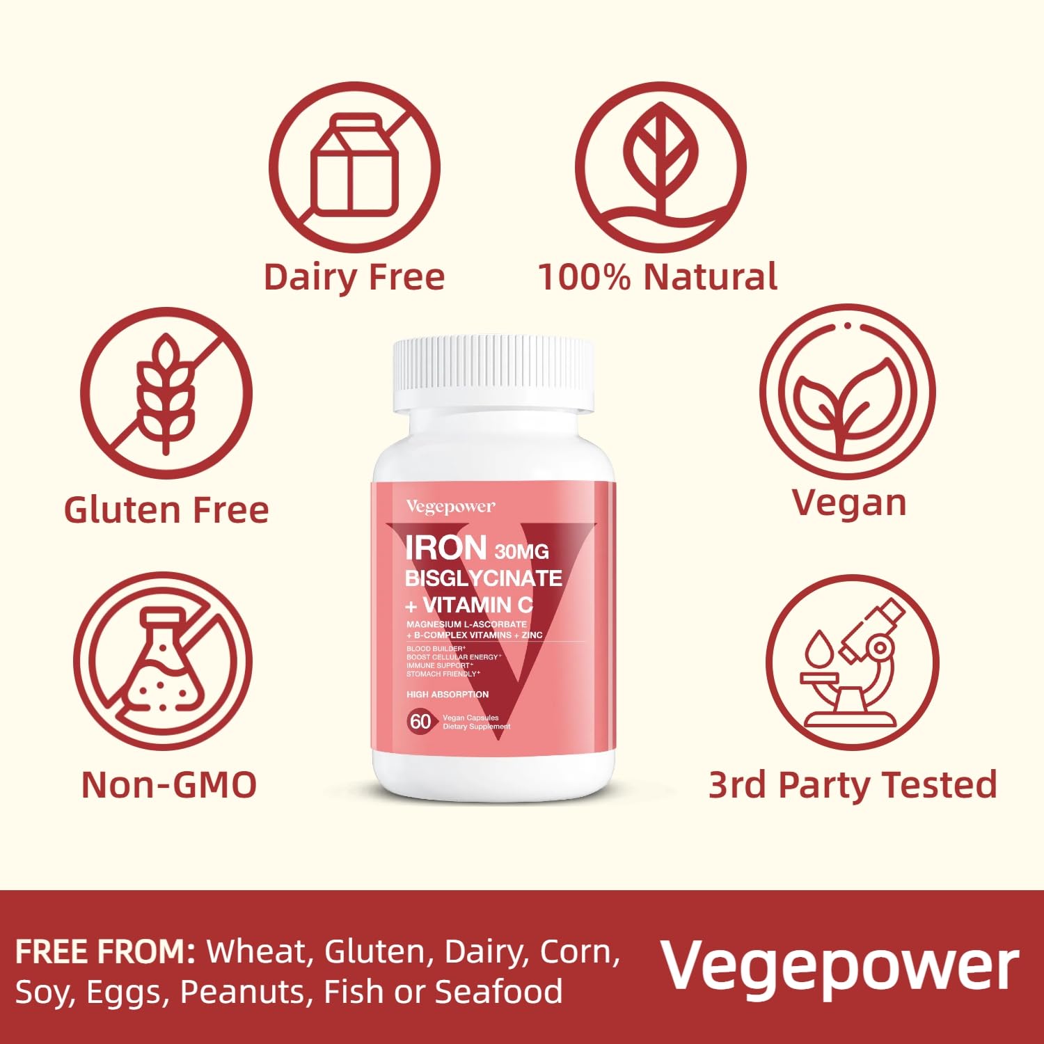 Ingredients: Vitamin C, B12 and folic acid with iron