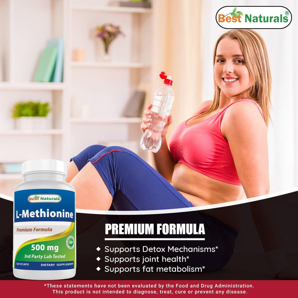 Close-up of L-Methionine vegetarian capsules