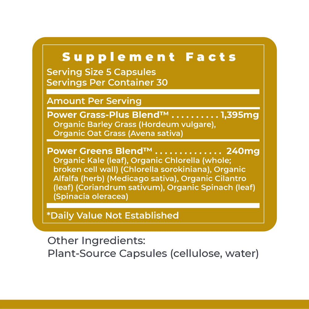 Vegetarian capsules labeled Premier Greens 150 capsules