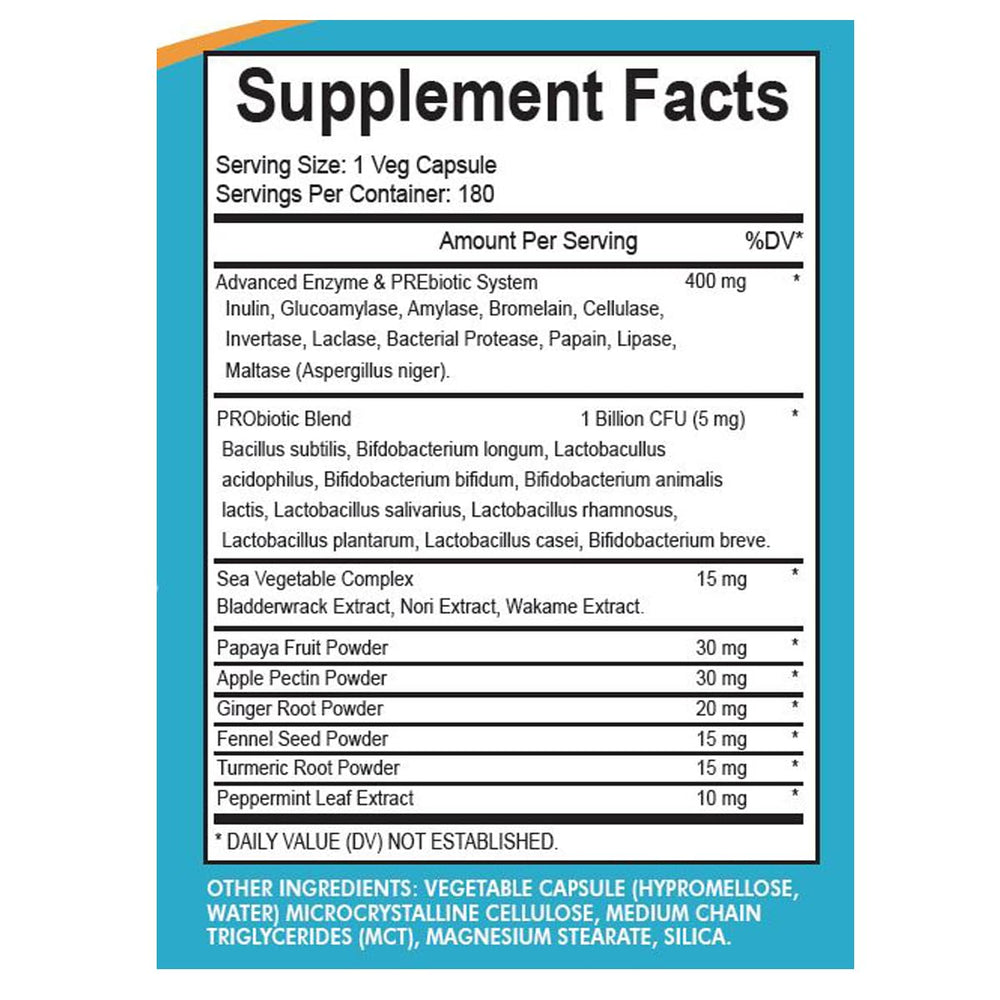 Vegetarian digestive enzyme capsules