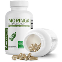 Vegetarian, gluten-free, soy-free Moringa capsules