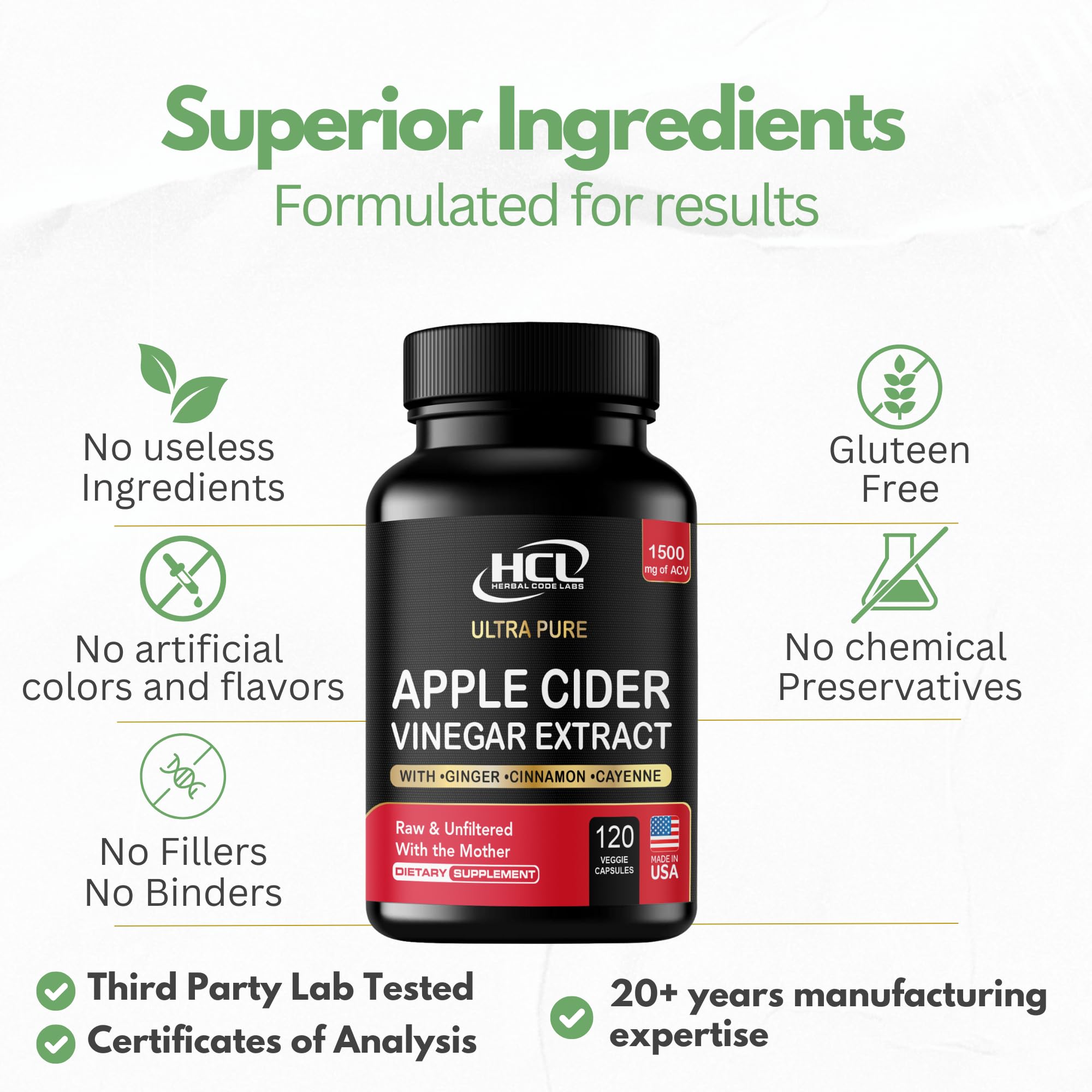 All-natural vegetarian capsules with no fillers