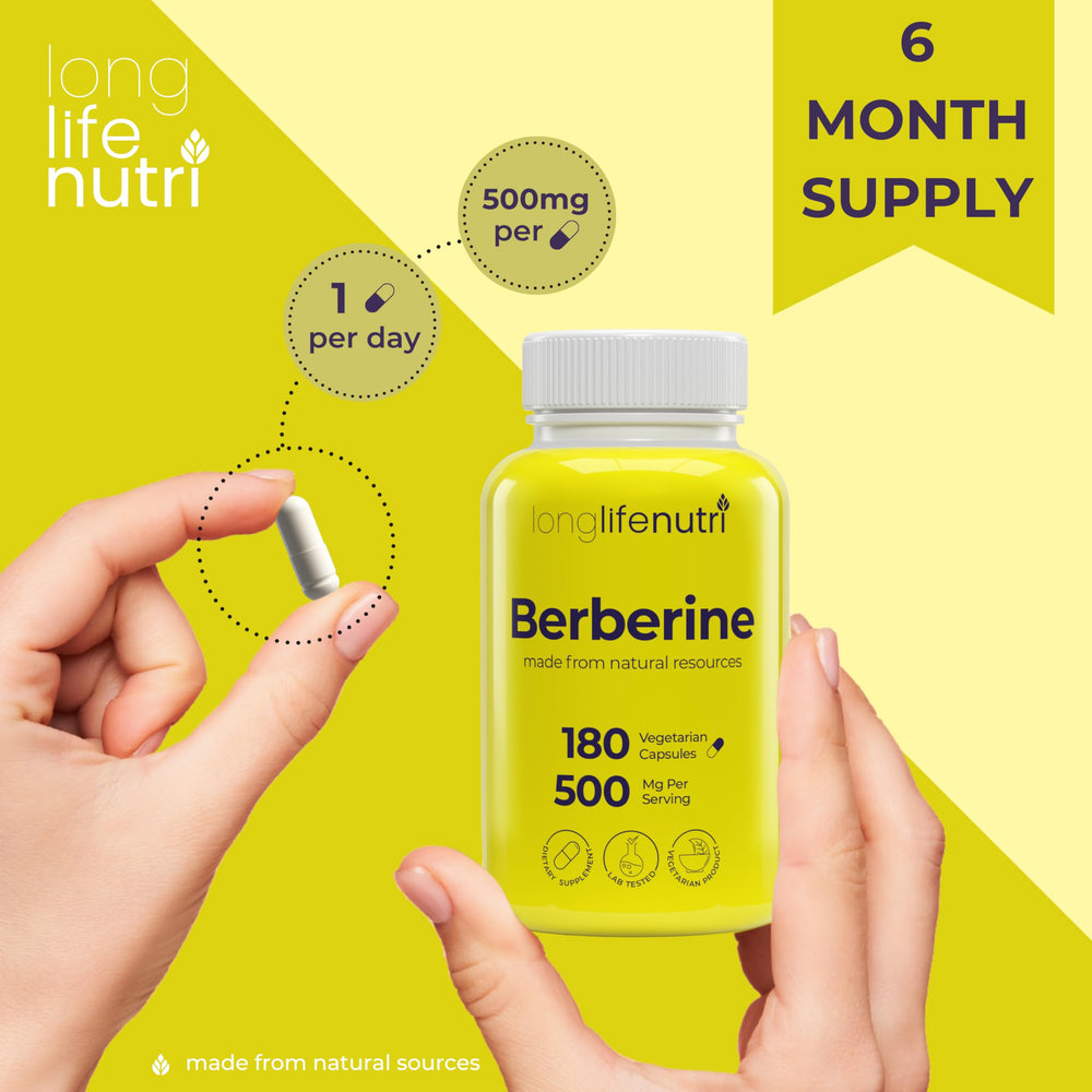 Vegetarian-friendly, non-GMO berberine capsules