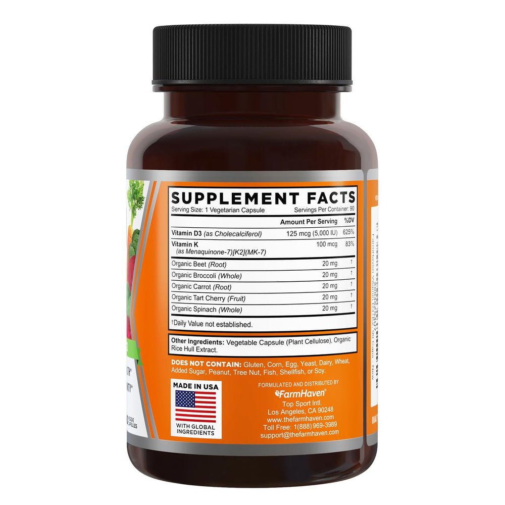 Vegetarian, non-GMO D3 K2 supplement