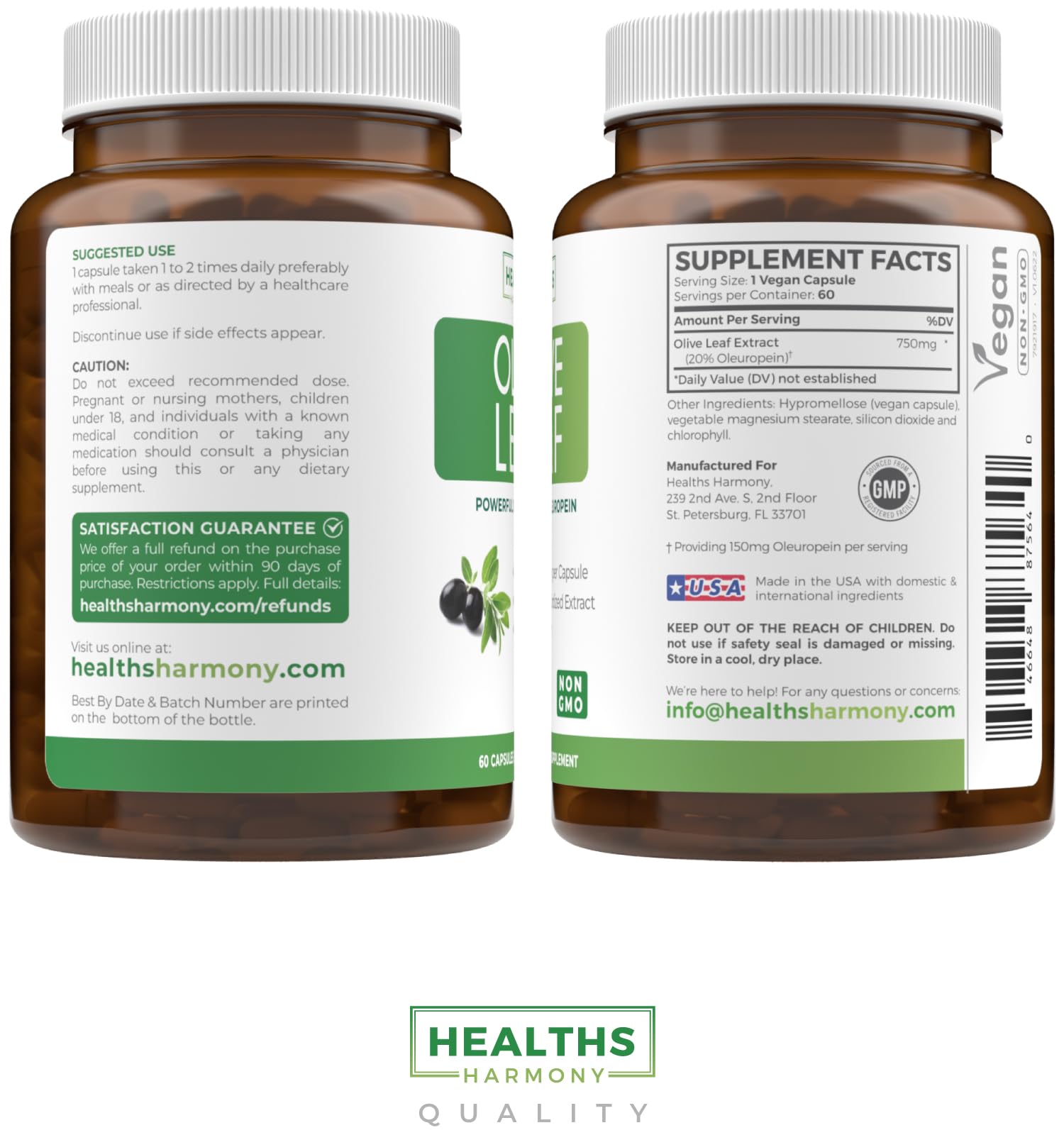 Vegetarian olive leaf extract capsules