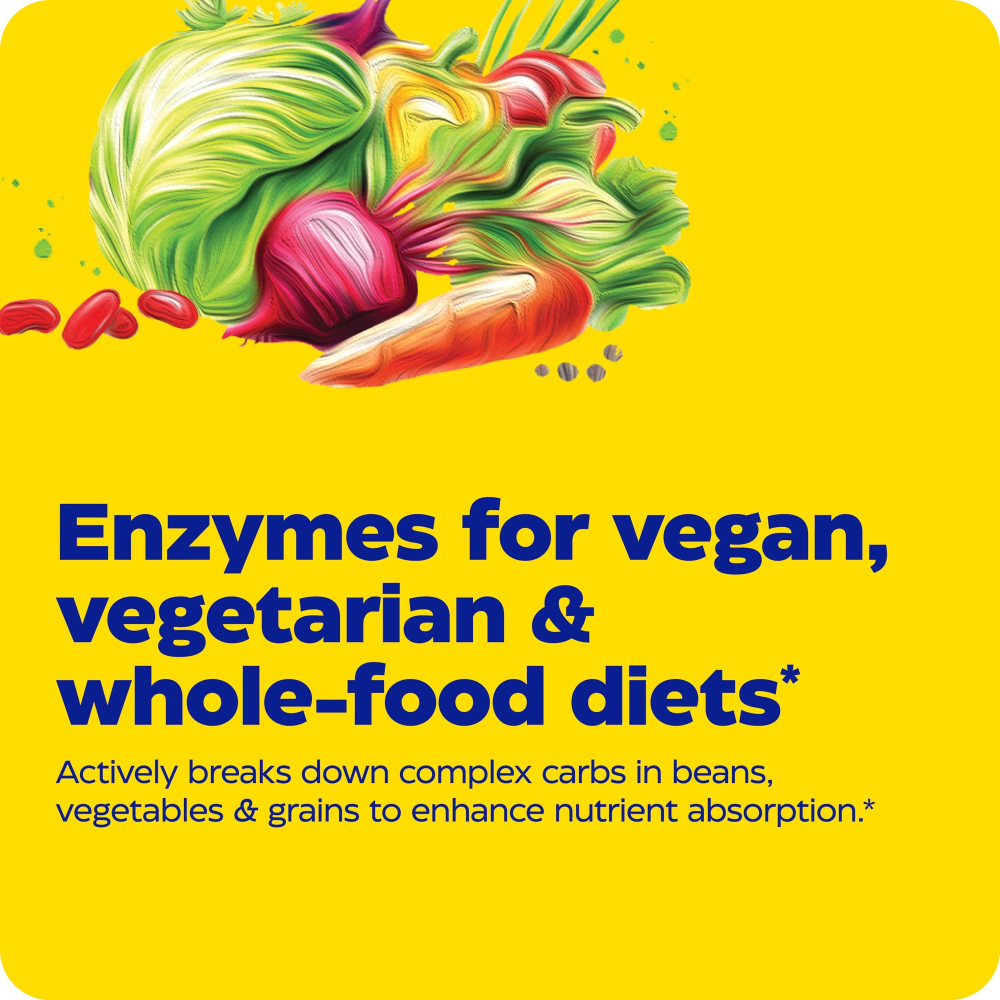 Graphic showing the 12-enzyme blend for VeggieGest