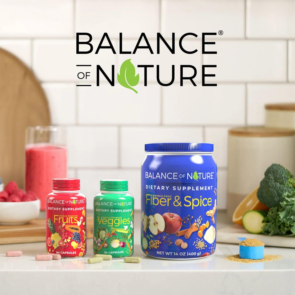 Overview of Balance of Nature Veggies with other supplements