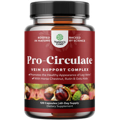 Vein support supplement bottle - front view
