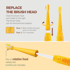 W-shaped bristles designed to reach sides, fronts and between teeth
