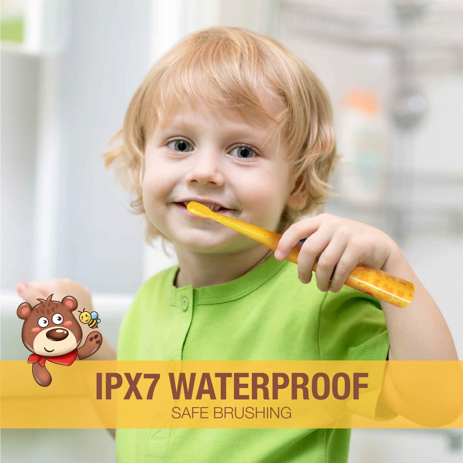 Easy snap-on replacement head on a child-friendly toothbrush